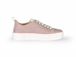 Sneaker aus Bio Leder/Leinen, 91 rosenquarz, 38