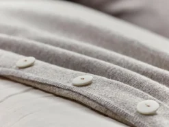 Sofakissen-Überzug, 60 x 105 cm, Wollstoff Tano Natur (79), mit verdeckter Knopfleiste