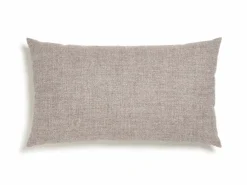 Sofakissen-Überzug, 35 x 60 cm, Wollstoff Tano Natur (79), mit verdeckter Knopfleiste