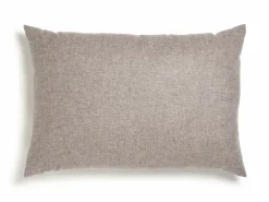 Sofakissen-Überzug, 55 x 80 cm, Wollstoff Tano Natur (79), mit verdeckter Knopfleiste