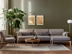 Sofatisch Mitsu, Ø 80 cm, mit einer Schublade, Buche