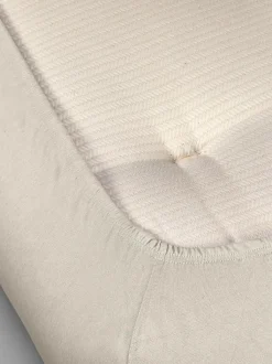 Spannleintuch ALIZA, weiß, 90/100 x 200/220 x 22/28 cm, 97 % Baumwolle/3 % Elasthan, Jersey, GOTS, VEGAN