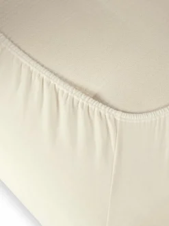 Spannleintuch HANNAH Pur, natur, 90/100 x 190/200 x 15/21 cm, 100 % Baumwolle, Jersey, GOTS