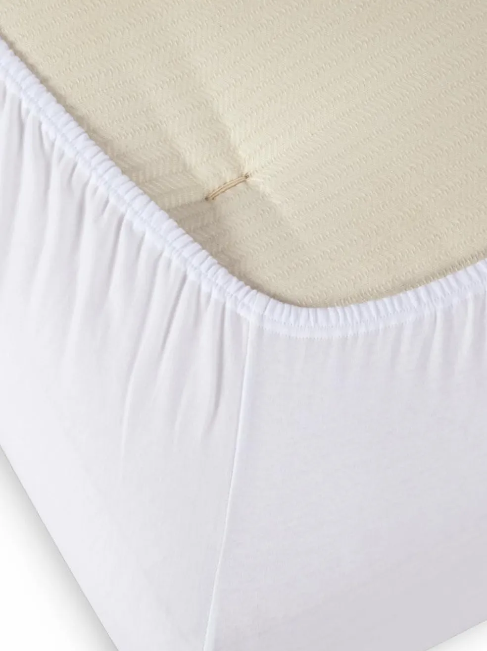 Spannleintuch HANNAH Pur, weiß, 90/100 x 190/200 x 15/21 cm, 100 % Baumwolle, Jersey, GOTS