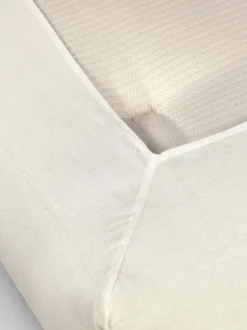 Spannleintuch VALENTIN, weiß, 90 x 200 x 19 cm, 50 % Baumwolle/50 % Leinen, Halbleinen, GOTS