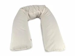 Still- und Seitenschläferkissen, natur, 35 x 180 cm, Bezug: 100 % Baumwolle, Füllung: 100 % Schurwolle (Schaf), GOTS