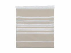 Strand- und Saunatuch mit Fransen, sand, 90 x 200 cm, 100 % Baumwolle, GOTS