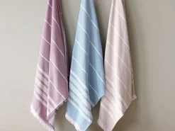 Strand- und Saunatuch mit Fransen, ozean, 90 x 200 cm, 100 % Baumwolle, GOTS