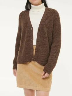 Strickjacke aus Alpakawolle, 78 mokka, S