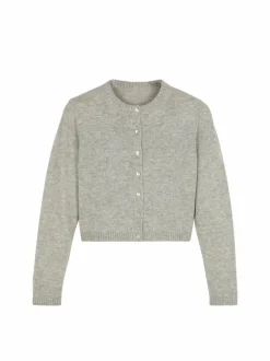 Strickjacke aus Alpakawolle, 04 grau melange, XL