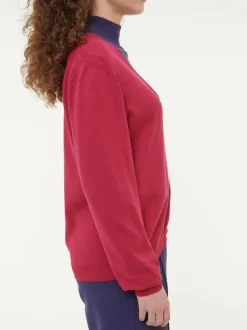 Strickjacke aus Bio-Baumwolle, 28 weinrot, S, GOTS