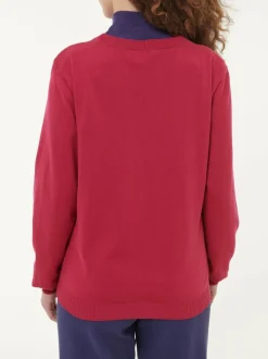 Strickjacke aus Bio-Baumwolle, 28 weinrot, S, GOTS