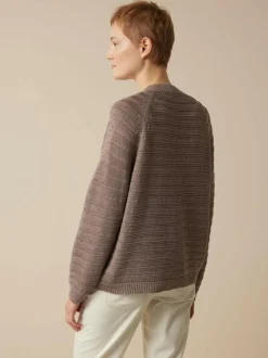 Strickjacke aus Bio-Baumwolle, 05 mauve, L, GOTS