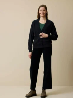 Strickjacke aus Bio-Baumwolle und Wolle, 38 navy, L, GOTS