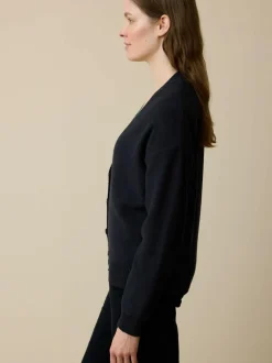 Strickjacke aus Bio-Baumwolle und Wolle, 38 navy, L, GOTS