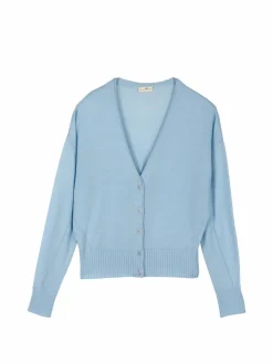 Strickjacke aus Bio-Wolle, 29 lichtblau, S, GOTS