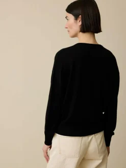 Strickjacke aus Bio-Wolle, 01 schwarz, S, GOTS