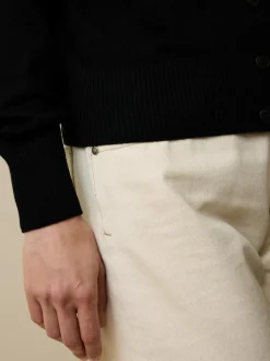 Strickjacke aus Bio-Wolle, 01 schwarz, S, GOTS