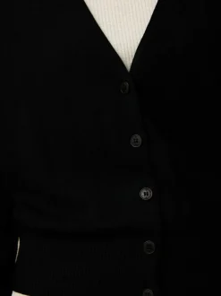 Strickjacke aus Bio-Wolle, 01 schwarz, S, GOTS