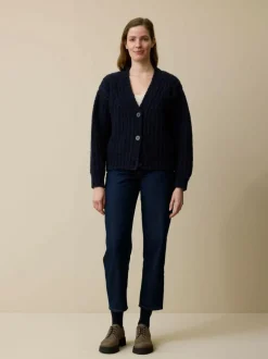 Strickjacke aus Bio-Wolle, 39 dunkelblau, L, GOTS