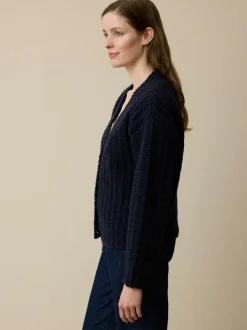 Strickjacke aus Bio-Wolle, 39 dunkelblau, L, GOTS