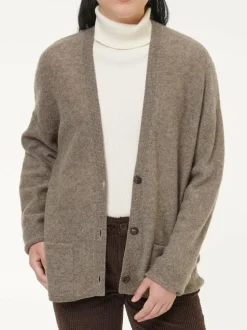 Strickjacke aus Yakwolle, 64 hasel melange, S