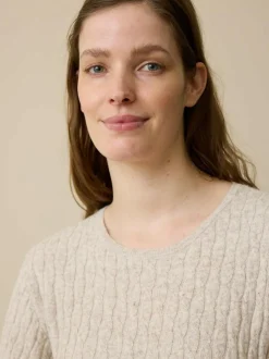 Strickkleid aus Bio-Baumwolle und Wolle, 44 sand melange, XL, GOTS