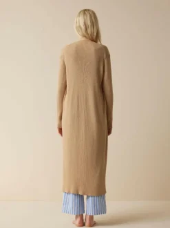 Strickmantel aus Bio-Baumwolle, 58 caramel melange, XS, GOTS