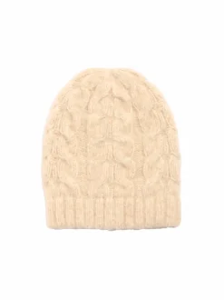 Strickmütze aus Alpakawolle und Bio-Baumwolle, 14 natur melange, one size