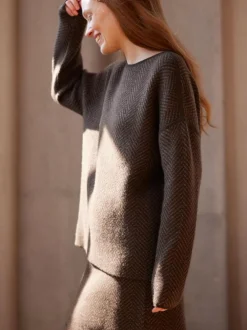 Strickrock aus Yakwolle, 80 yak fischgrat, S