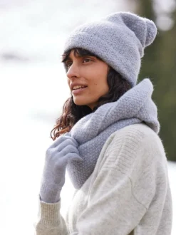 Strickschal aus Alpakawolle, 32 lichtblau melange, one size