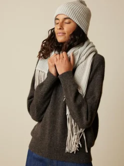 Strickschal aus Bio-Baumwolle und Wolle, 15 stein melange, one size, GOTS