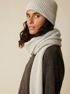 Strickschal aus Bio-Baumwolle und Wolle, 15 stein melange, one size, GOTS