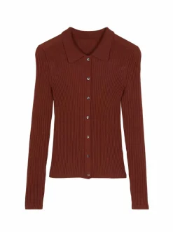 Strickshirt aus Bio-Baumwolle und Alpaka, 76 mahagoni, XL, GOTS