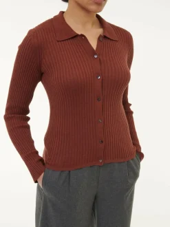 Strickshirt aus Bio-Baumwolle und Alpaka, 76 mahagoni, XL, GOTS