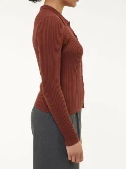 Strickshirt aus Bio-Baumwolle und Alpaka, 76 mahagoni, XL, GOTS