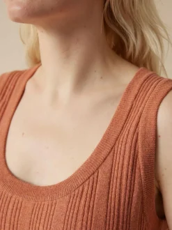 Stricktop aus Bio-Baumwolle, 49 mahagoni melange, XL, GOTS