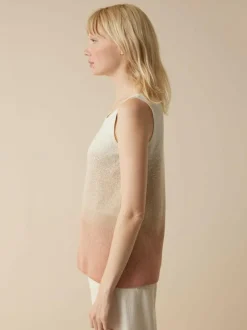 Stricktop aus Bio-Baumwolle und Leinen, 77 strick degradé, S, GOTS