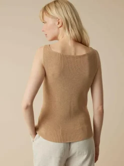 Stricktop aus Bio-Baumwolle, 58 caramel melange, XS, GOTS