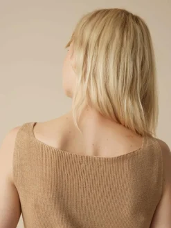 Stricktop aus Bio-Baumwolle, 58 caramel melange, XS, GOTS