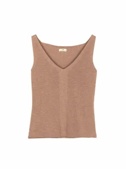 Stricktop aus Bio-Baumwolle, 58 caramel melange, XS, GOTS