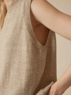 Stricktop aus Bio-Leinen und Wolle, 52 leinen melange, L, GOTS