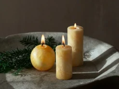 Stumpenkerze aus Bienenwachs, natur, Höhe 10 cm, ø 5 cm, 1 Stk.