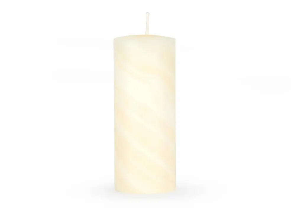 Stumpenkerze aus Bienenwachs, elfenbein, Höhe 12 cm, ø 5 cm, 1 Stk.