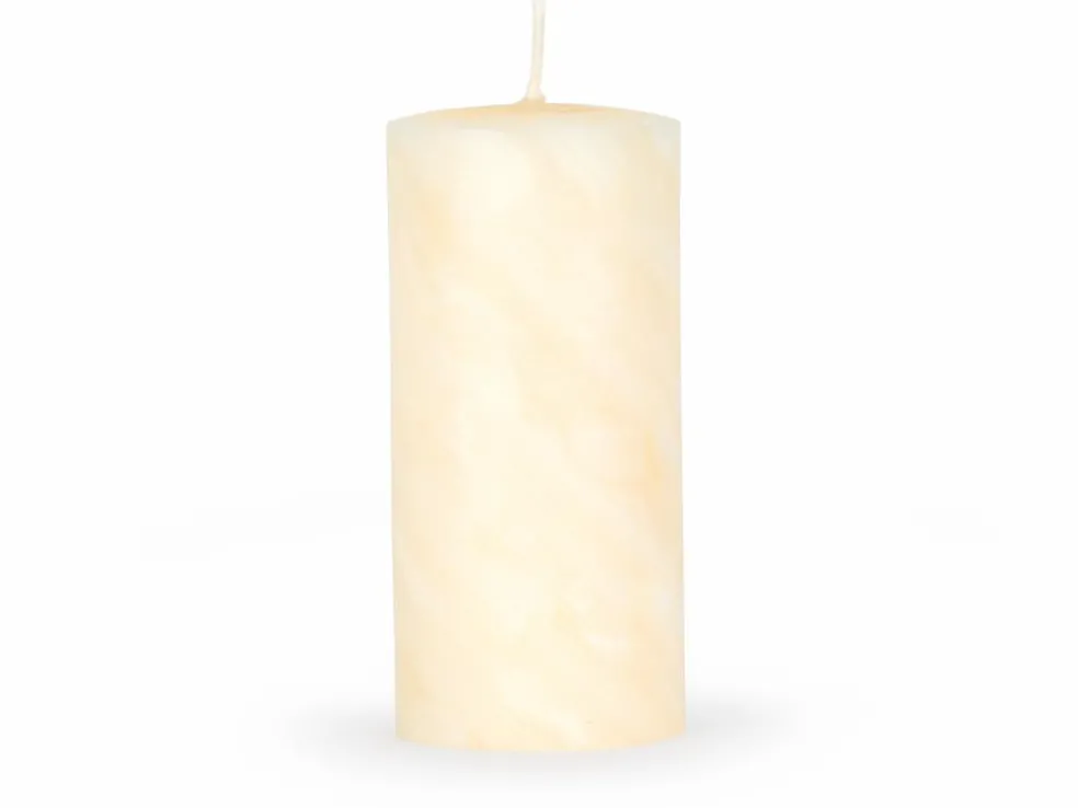Stumpenkerze aus Bienenwachs, elfenbein, Höhe 15 cm, ø 7 cm, 1 Stk.