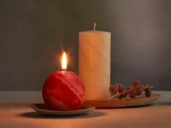 Stumpenkerze aus Bienenwachs, elfenbein, Höhe 15 cm, ø 7 cm, 1 Stk.