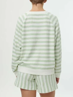 Sweater aus Bio Baumwolle, 51 pastellgrün/weiss ringel, S, GOTS