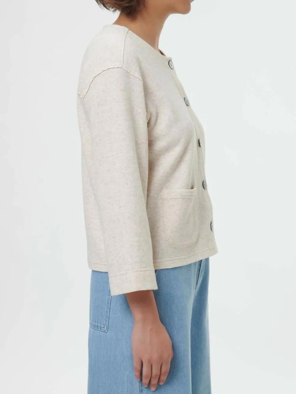 Sweatjacke aus Bio Baumwolle/Hanf, 13 natur, 46, GOTS