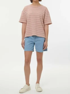 Sweatshirt aus Bio Baumwolle, 85 camelie/offwhite, S, GOTS