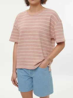 Sweatshirt aus Bio Baumwolle, 85 camelie/offwhite, S, GOTS